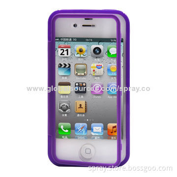 TPU folio case for iPhone 4/4s with full clear front window